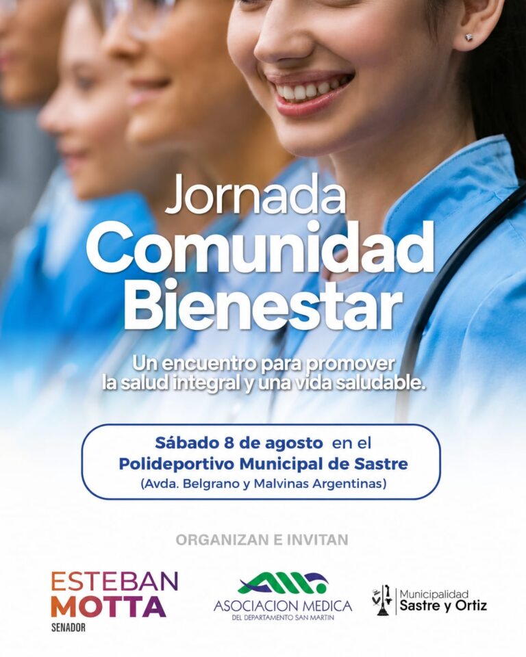 Sastre y Ortiz será sede de la Jornada Comunidad Bienestar, un encuentro para promover la salud integral
