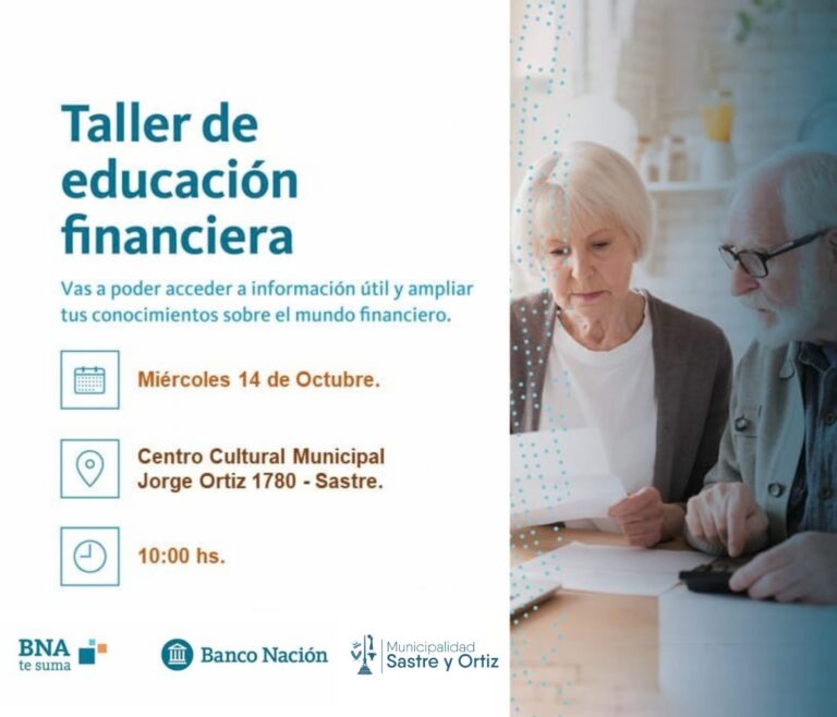 El Municipio realizará un taller de Educación Financiera para personas mayores