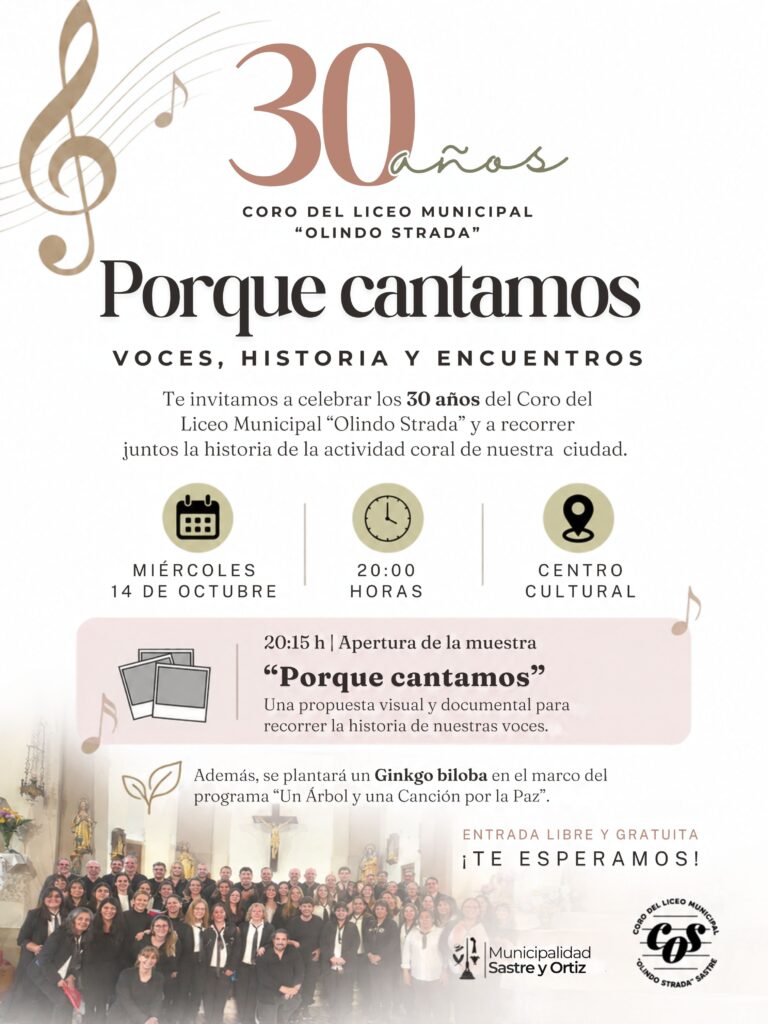 “Porque cantamos”: una muestra para celebrar 30 años del Coro del Liceo Municipal