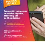 Sastre brindará una capacitación para personas mayores sobre prevención de estafas digitales